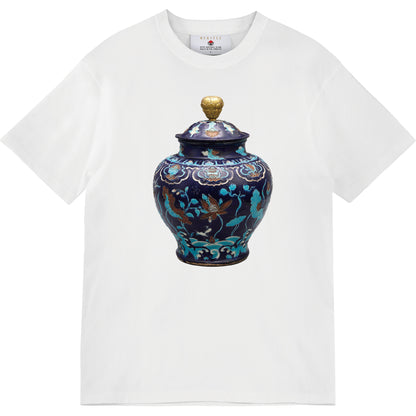 法花蓮鷺文有蓋壺
